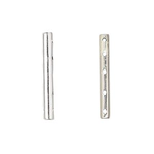 Spacer bar, sterling silver, 25x3mm 5-strand round tube. Sold individually.