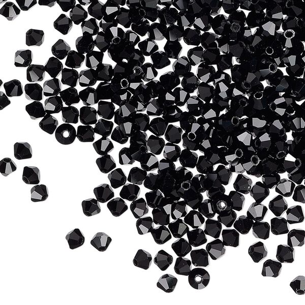 Bead 48pk jet, Preciosa Czech crystal 3mm bicone image number 0