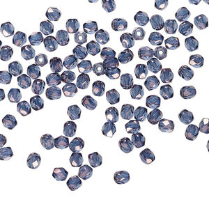 Bead 1pkg1200 Czech fire-polished glass, opaque purple and gold, 3mm faceted round.