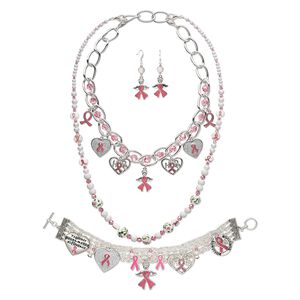 Necklace, bracelet and earring set, One of a Kind Jewelry, 19 inches. Only one available.