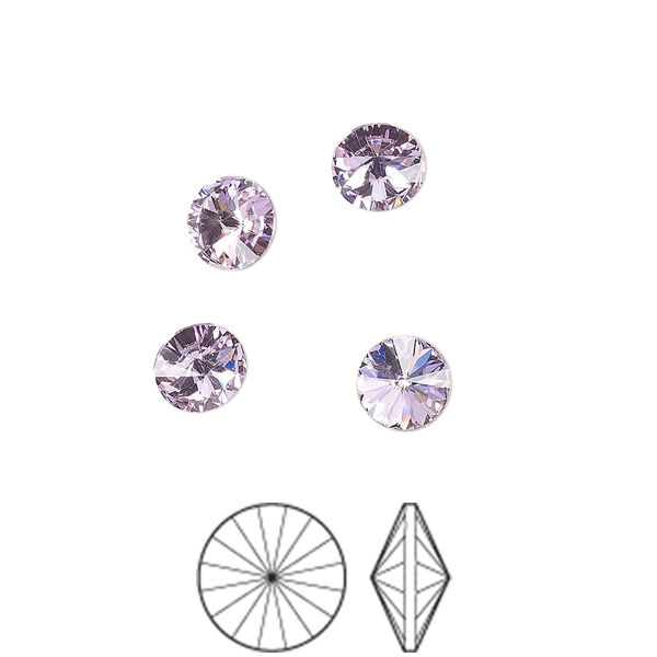 Chaton 12pk violet foil back, Preciosa MAXIMA Czech crystal rhinestone 6.14-6.32mm rivoli SS29 image number 0