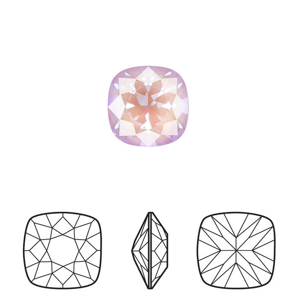 Fancy stone 6pk crystal lavender DeLite, Crystal Passions® 12mm cushion 4470 image number 0