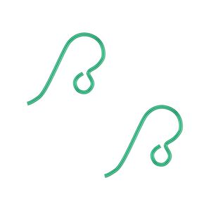 Ear wire fishhook 1pkg10 niobium, 13mm / open loop, 20 gauge anodized / green 5 pair