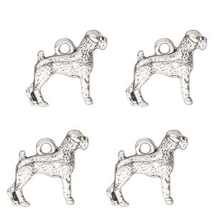 Charm, antique silver-finished "pewter" (zinc-based alloy) , 17x11mm single-sided boxer. Sold per pkg of 4.