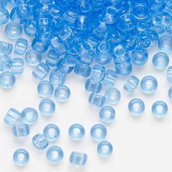 Seed bead, Miyuki, glass, pkg/250g, #6 rocaille, transparent cornflower blue (RR-159). image number 0
