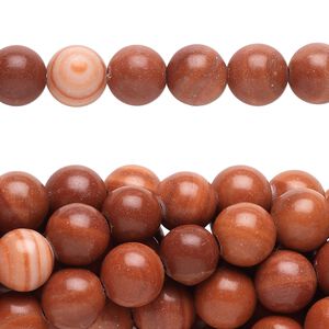 Red "malachite" 1pkg10, round bead natural 15.5-16 inch 8mm