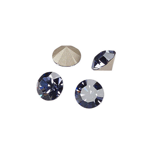 Chaton 8pk tanzanite foil back, Preciosa MAXIMA Czech crystal rhinestone 8.16-8.41mm 15-cut faceted round SS39 image number 0