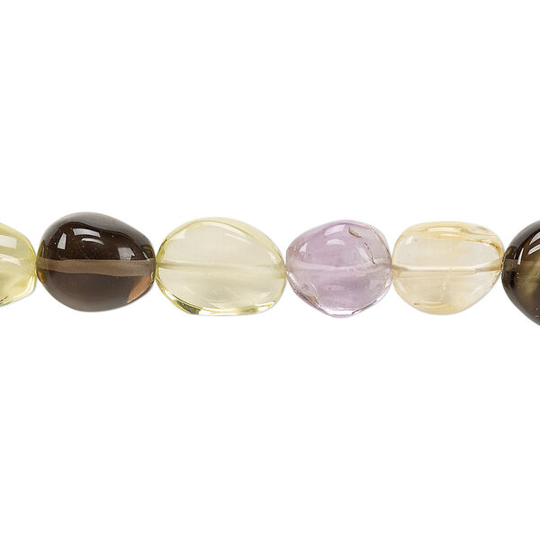 Bead, multi-gemstone (natural / heated / irradiated), mini to small flat nugget, Mohs hardness 3 to 7. Sold per 7-inch strand. image number 0