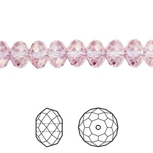 Bead 12pk dark rose, Crystal Passions® 8x6mm rondelle 5040