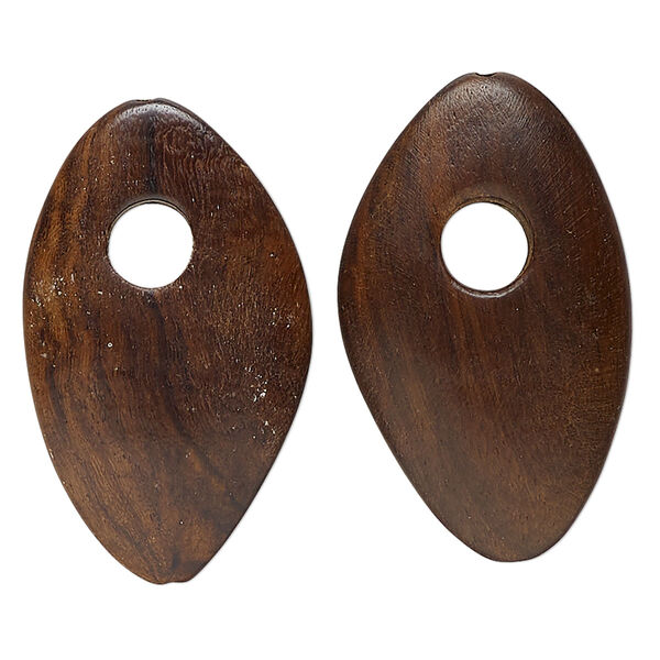 Focal, mango wood, 54x32mm-53x30mm overall. Sold per pkg of 2. image number 0