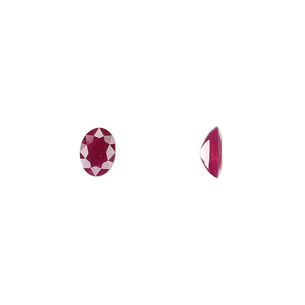 Gem, ruby (heated), 7x5mm faceted oval, A grade, Mohs hardness 9. Sold individually. image number 0