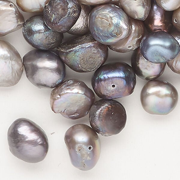 Pearl 1pkg1 freshwater, 5-16x10mm rice / flat-sided potato 4 ounce cultured multi-peacock image number 0