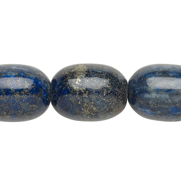 Bead, lapis lazuli (dyed), 19x15mm-20x15mm oval, C grade, Mohs hardness 5 to 6. Sold per 15-inch strand. image number 0