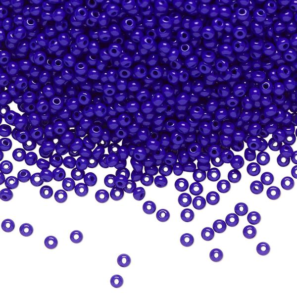Seed bead, Preciosa Ornela Czech glass, pkg/500g, #11 rocaille, opaque blue, (33050). image number 0