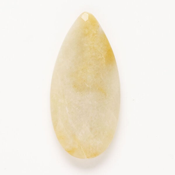 Golden "jade" (quartz) 1pkg1, top-drilled faceted puffed teardrop focal natural, 3x1.5 inch image number 0