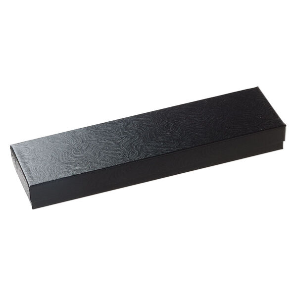 Paper / "cotton" (polyester) 1pkg6, rectangle box / swirl design black 8x2x.88 inch image number 1