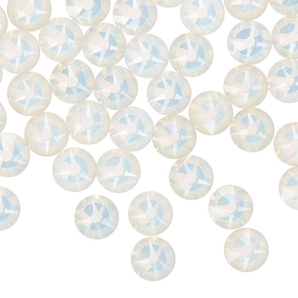 Flat back 288pk white opal foil back, Swarovski® 6.32-6.5mm rose round SS30 2088 image number 0