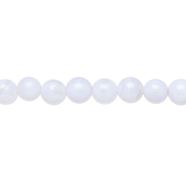 Bead, blue lace agate (natural), 6mm round, B grade, Mohs hardness 6-1/2 to 7. Sold per 15-1/2" to 16" strand. image number 0