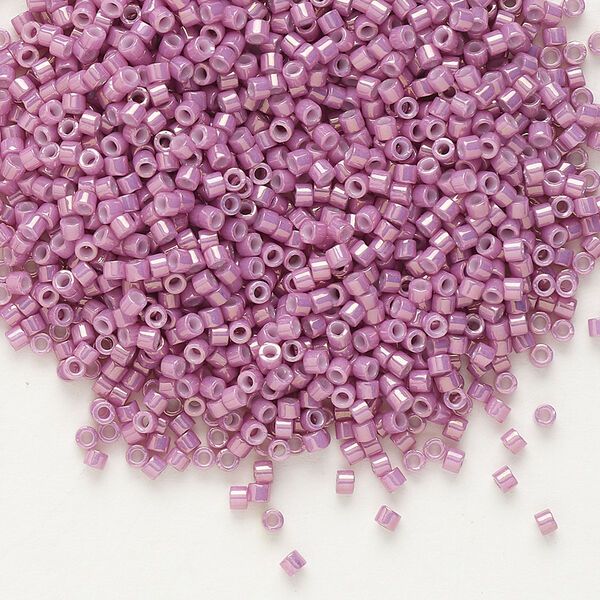 Seed bead, Delica®, glass, pkg/250g, #11 round, opaque gold luster dark orchid (DB-0253). image number 0
