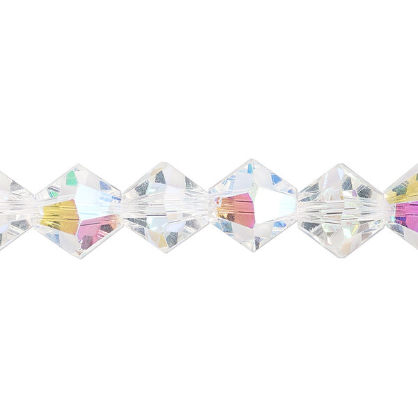Bead 1pk translucent clear AB, Celestial Crystal® 10mm bicone 8 inch image number 0