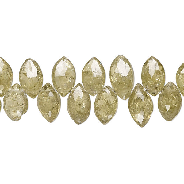 Vesuvianite 1pkg1, hand-cut top-drilled faceted marquise bead natural 8 inch 7x5mm-10x6mm image number 0