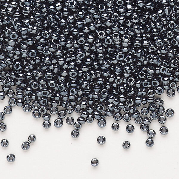 Seed bead, Dyna-Mites™, glass, pkg/40g, #11 round, opaque iris silver, (928 11/0 RR). image number 0