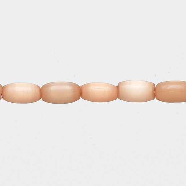 Bead, cat's eye glass (fiber-optic glass), orange-brown, 8x4mm-9x5mm oval. Sold per 15-inch strand. image number 0