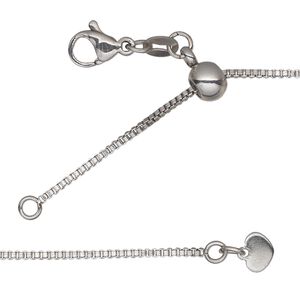 Chain 1pkg1 box, 1.2mm / lobster claw clasp, stainless steel adjustable 16-24 inch