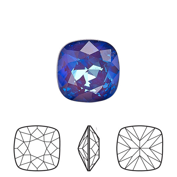 Fancy stone 1pk crystal ultra purple AB, Crystal Passions® 12mm cushion 4470 image number 0