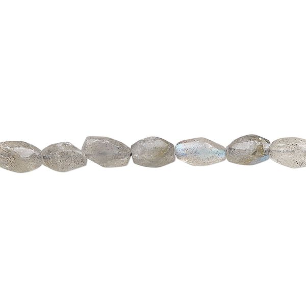 Labradorite 1pkg1, hand-cut faceted oval bead natural 13 inch 6x3mm-10x5mm image number 0