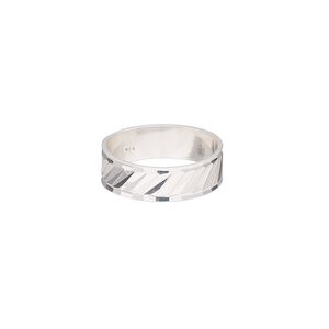Ring, sterling silver, 6mm wide with diamond-cut lines, size 7. Sold individually.