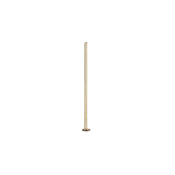 Head pin, gold-plated brass, 3/4 inch, 21 gauge. Sold per pkg of 100. image number 0