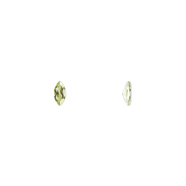 Gem, peridot (natural), 6x3mm faceted marquise, A grade, Mohs hardness 6-1/2 to 7. Sold per pkg of 4. image number 0