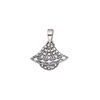 Bail, ice-pick, antiqued sterling silver, 16.5x11.5mm single-sided beaded fan, 4.5mm grip length. Sold individually. image number 0