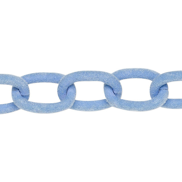 Chain, aluminum, flocked lavender, 12mm cable. Sold per pkg of 24 inches. image number 0