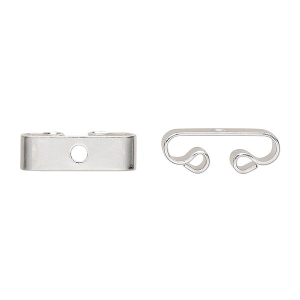 Bolo slide, silver-plated steel, 17x5mm, fits 3-4mm cord. Sold per pkg of 20. image number 0