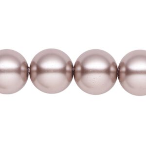 Pearl 1pk platinum, Celestial Crystal® 14mm round 15.5-16 inch