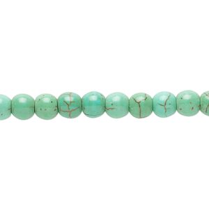 Magnesite 1pkg1, round bead 15 inch 5-6mm