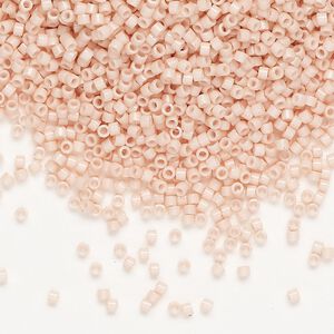 Seed bead, Delica®, glass, pkg/50g, #11 round, opaque glazed luster salmon (DB-0206-1).