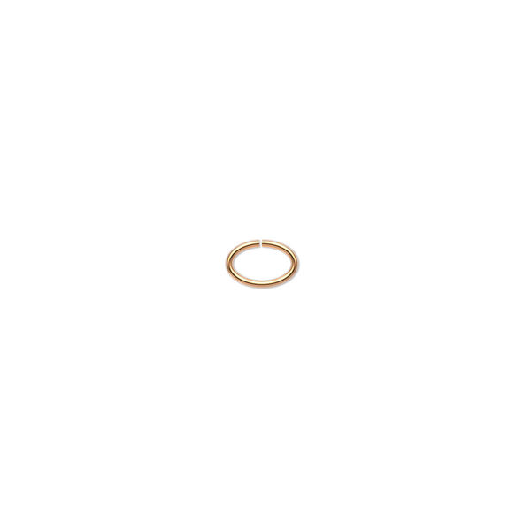 Jump ring, gold-plated brass, 6x4mm oval, 4.7x2.9mm inside diameter, 22 gauge. Sold per pkg of 100. image number 0