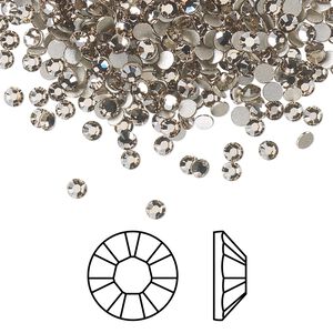 Flat back 144pk greige foil back, Crystal Passions® 2.5-2.7mm rose round SS9 2028