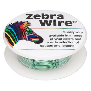 Wire, Zebra Wire™, color-coated copper, pale green, 26 gauge. Sold per 30-yard spool.