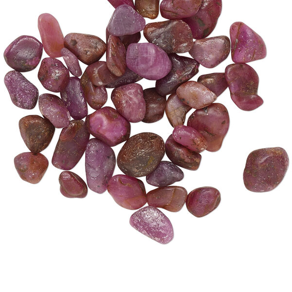 Inlay chip, ruby (heated), mini undrilled chip, Mohs hardness 9. Sold per 10-gram pkg. image number 0