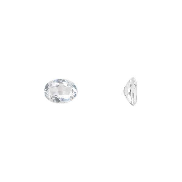 Gem, white topaz (natural), 7x5mm faceted oval, A grade, Mohs hardness 8. Sold individually. image number 0
