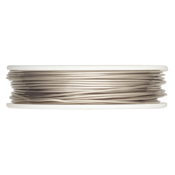 Wire, Wrapit®, nickel silver, dead-soft, round, 18 gauge. Sold per 1/4 pound spool, approximately 52 feet. image number 0