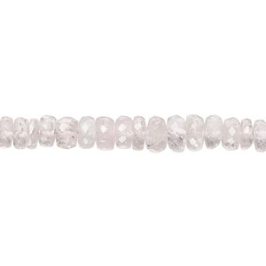 Morganite 1pkg1, hand-cut faceted rondelle bead natural 17 inch graduated 4x2mm-6x3mm