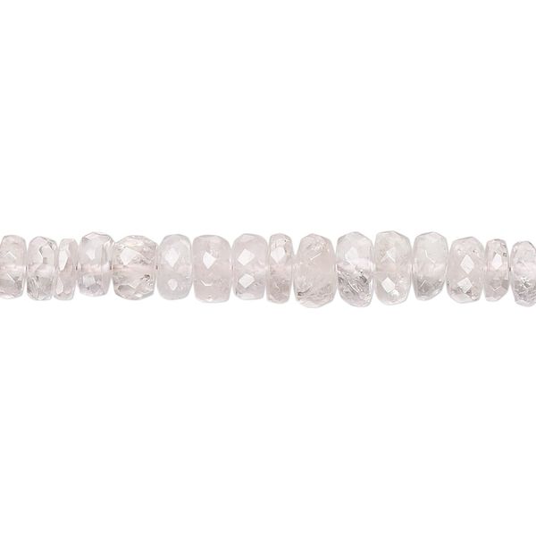Morganite 1pkg1, hand-cut faceted rondelle bead natural 17 inch graduated 4x2mm-6x3mm image number 0