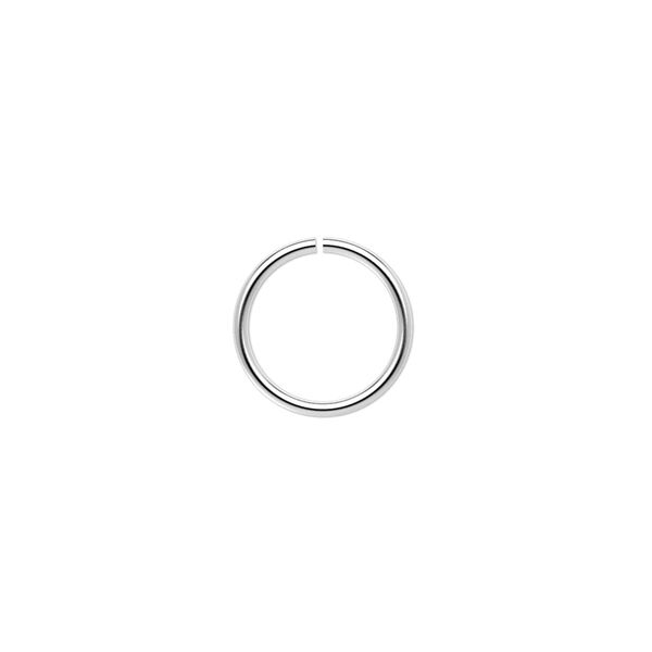 Jump ring, silver-plated brass, 12mm round, 10mm inside diameter, 18 gauge. Sold per pkg of 500. image number 0