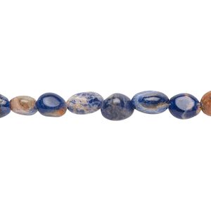 Orange sodalite 1pkg1, pebble bead natural 8 inch small
