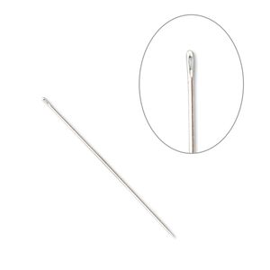 Needle, John James, nickel-plated steel, #11 with 0.55mm eye width, 1-1/4 inches. Sold per pkg of 25.